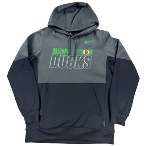 Mens Nike Dri Fit Oregon Ducks Hoodie Pullover Sweatshirt Football NCAA Gray Med
